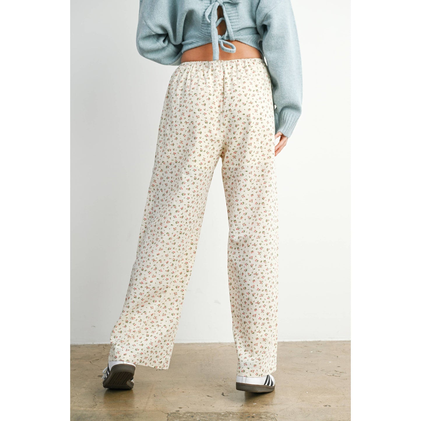 Floral Print Drawstring Pants - BMP7814