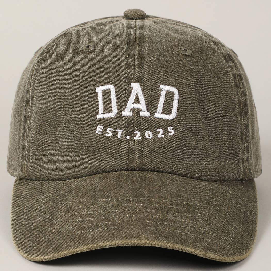 DAD EST.2025 Lettering Embroidery Baseball Cap