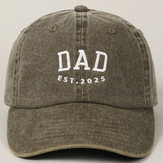 DAD EST.2025 Lettering Embroidery Baseball Cap