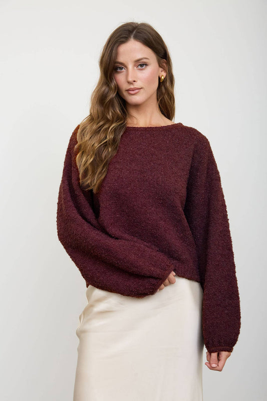 FUZZY KNIT PULLOVER SWEATER