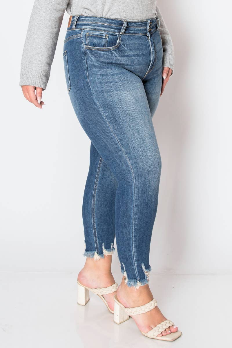 PLUS CORSET HIGH RISE ANKLE LENGTH SKINNY