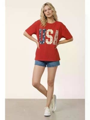 Studded USA Graphic Tee