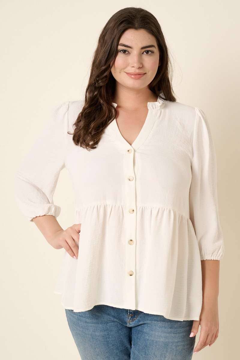 RUFFLE BABYDOLL BLOUSE
