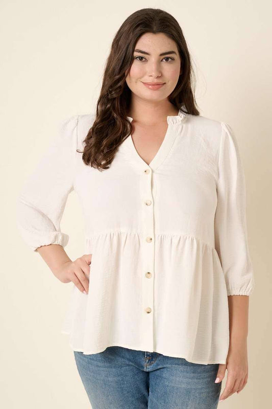 RUFFLE BABYDOLL BLOUSE