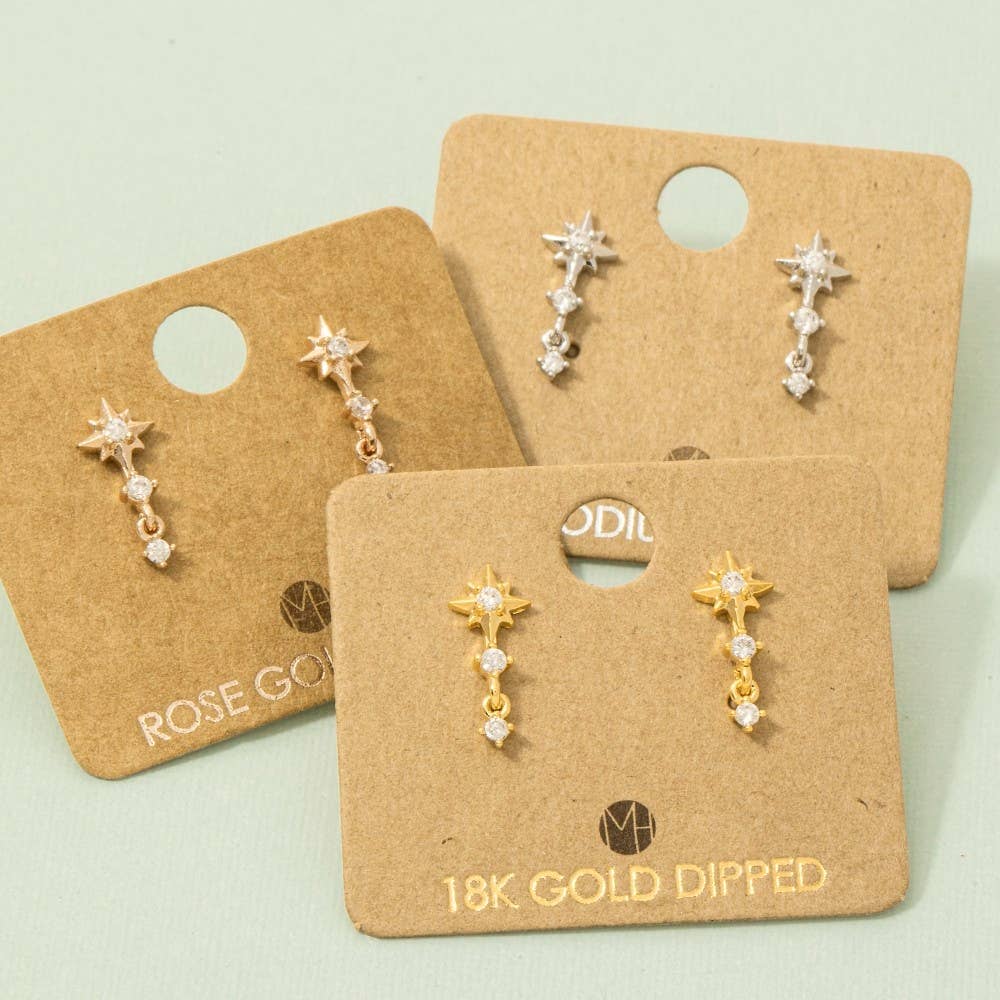 Mini Star Layered Drop Earrings