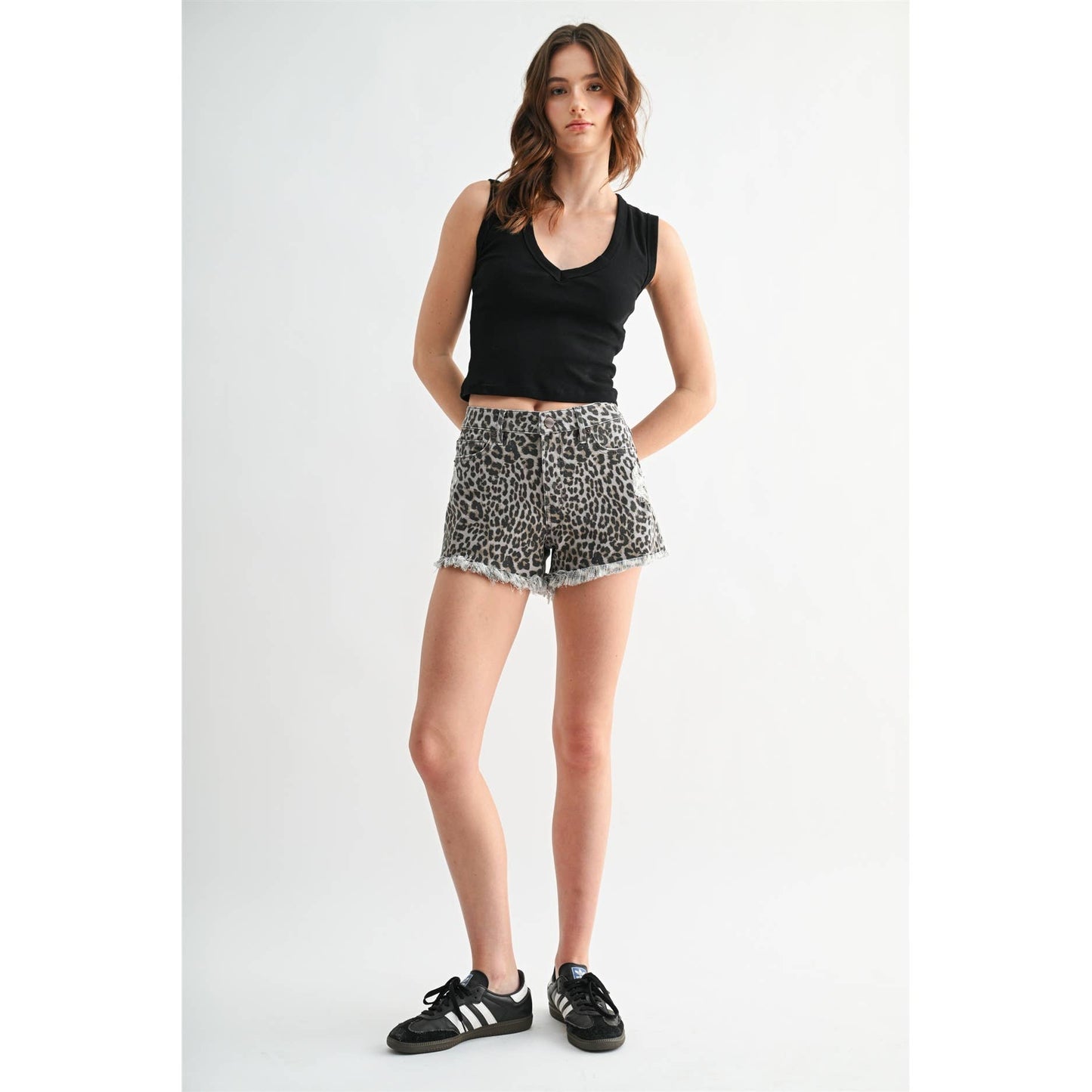 HIGH RISE LEOPARD SHORTS
