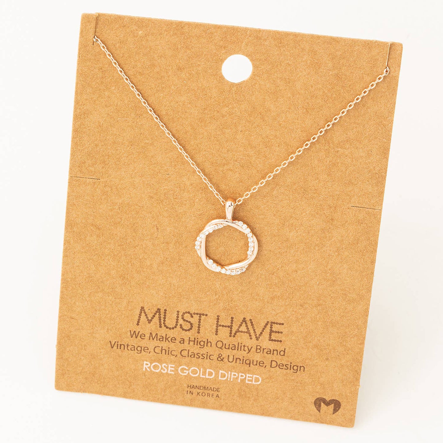 Dainty Circle Twist Pendant Necklace
