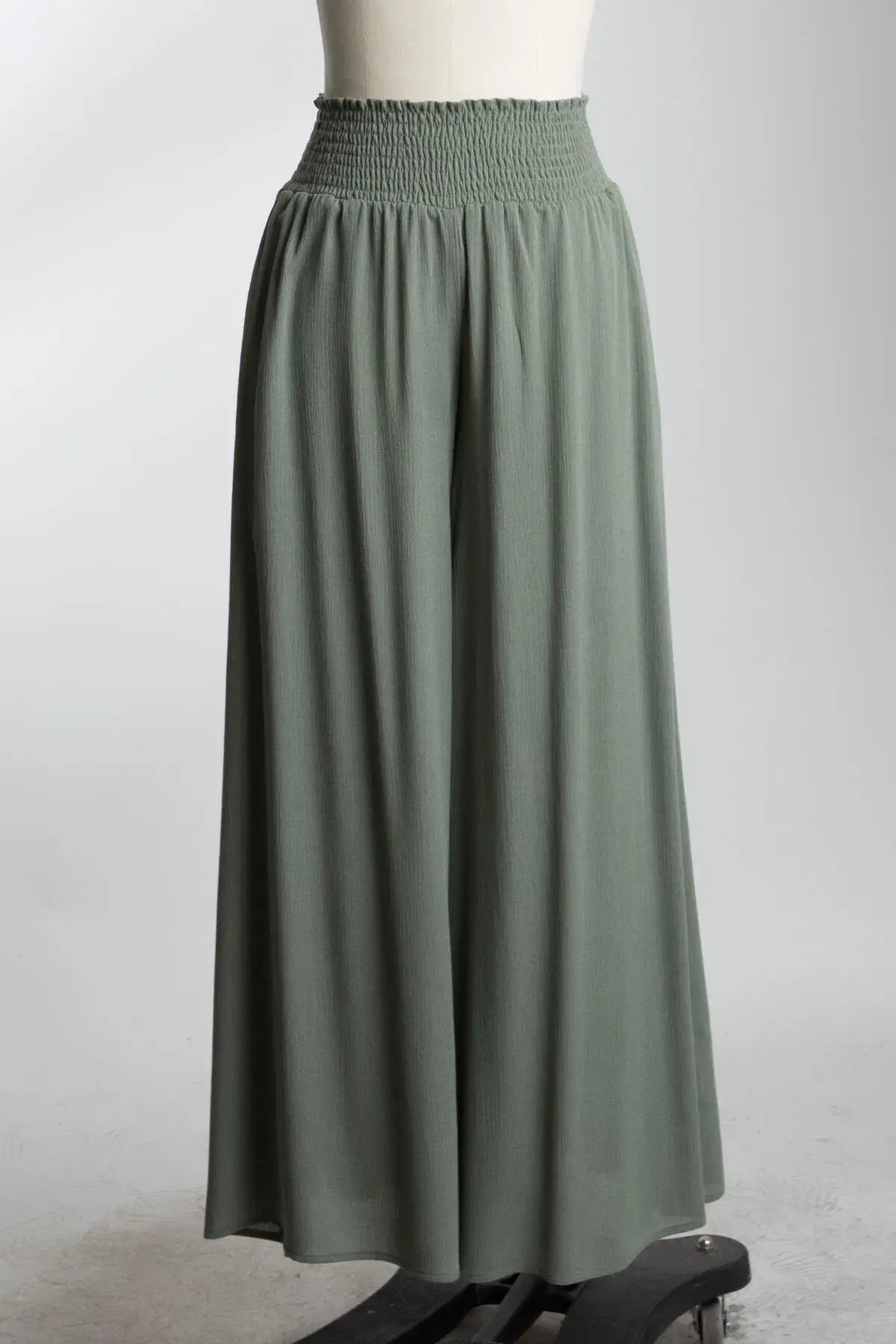 Smocked Waist Wide Leg Pants - NP16530Y