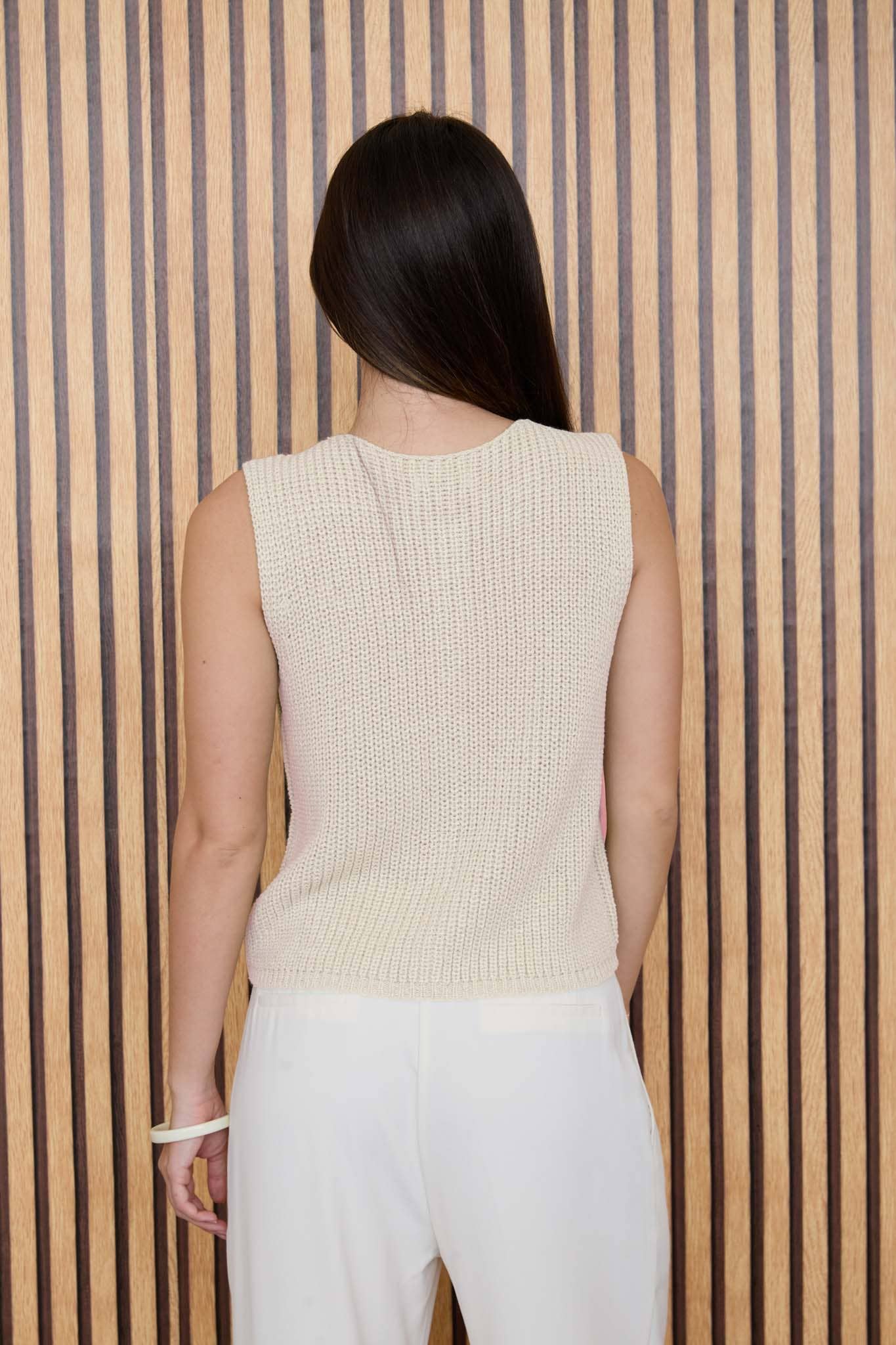 SLEEVELESS KNIT CARDIGAN