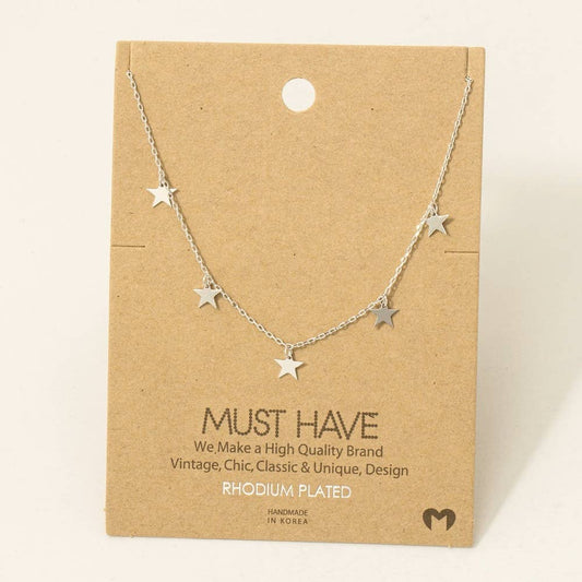 Multi Mini Star Charm Necklace