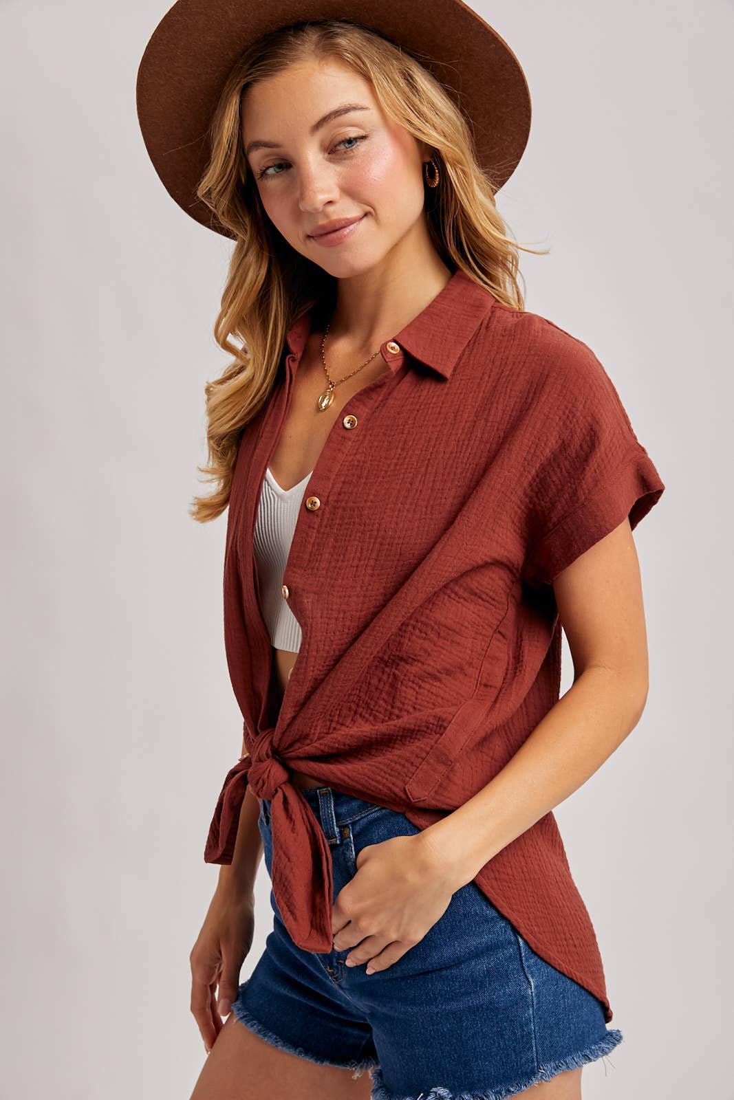 BUTTON UP COTTON SHIRT