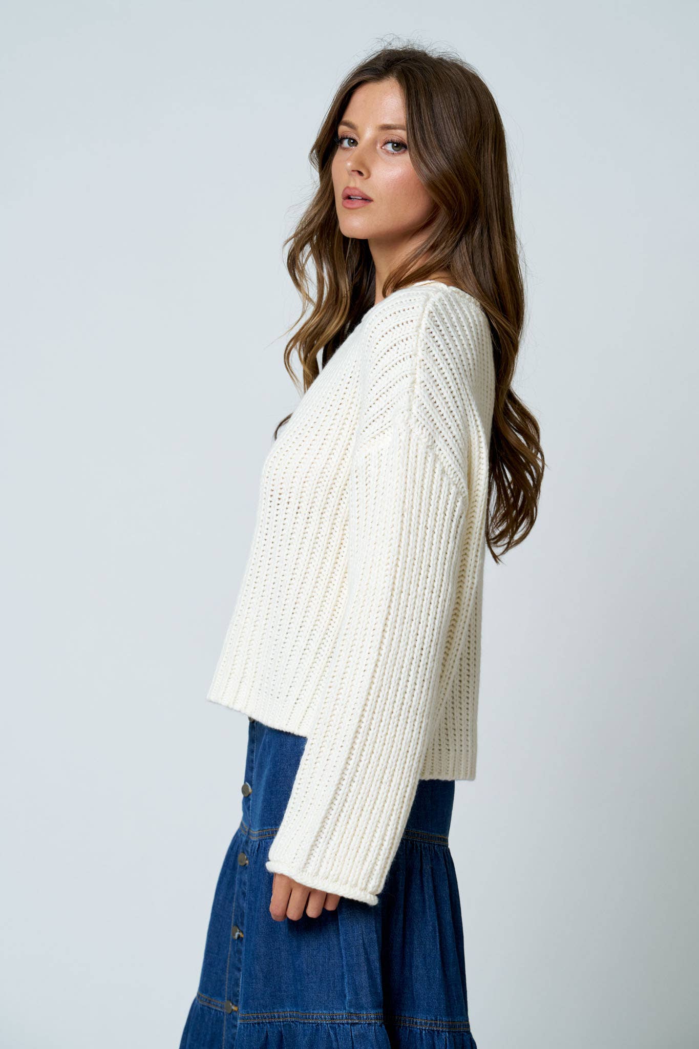 RAW EDGE KNIT SWEATER