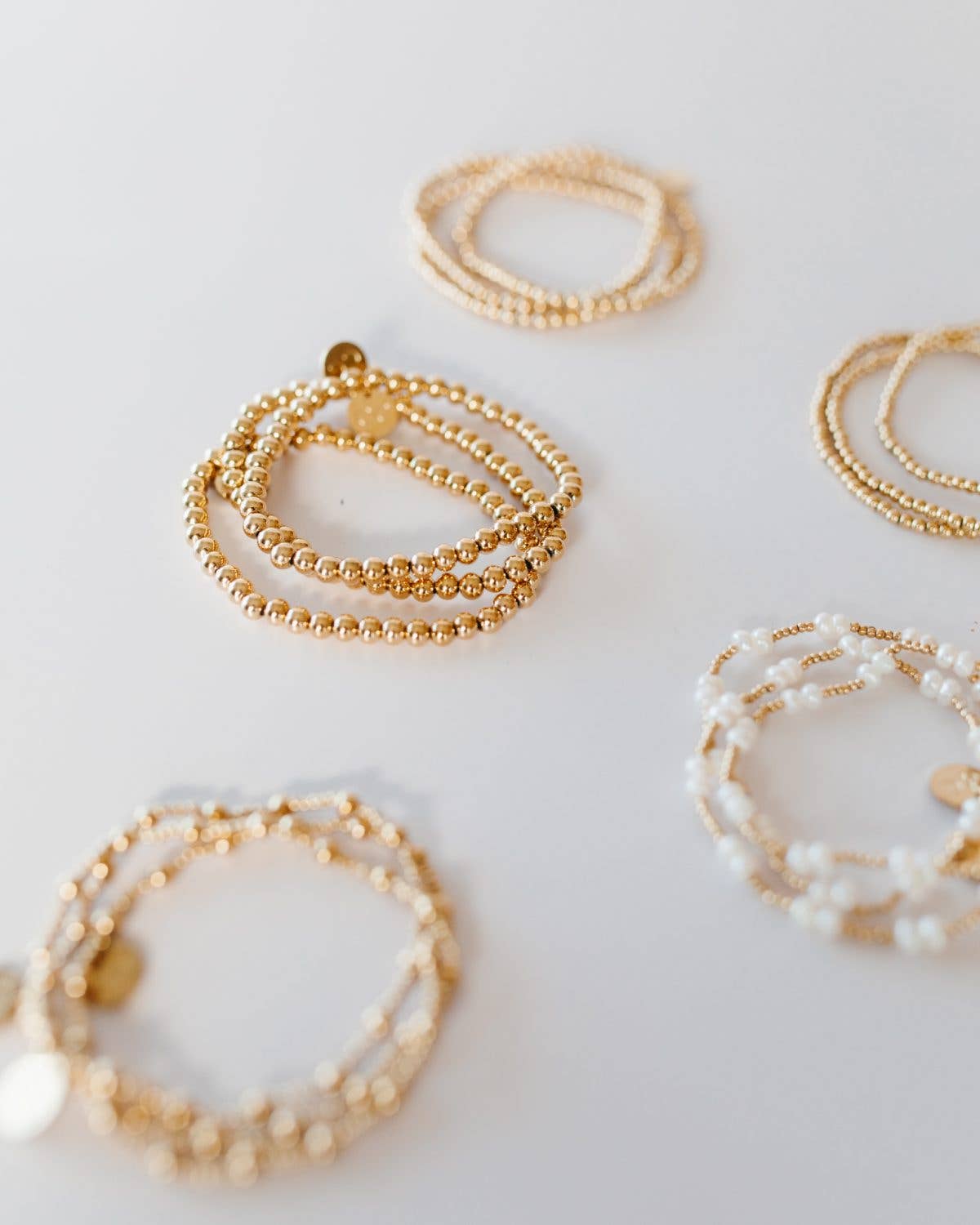 5mm Gold Bead Stacking Bracelet